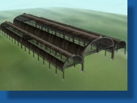 Große Halle aus mehreren Modulen